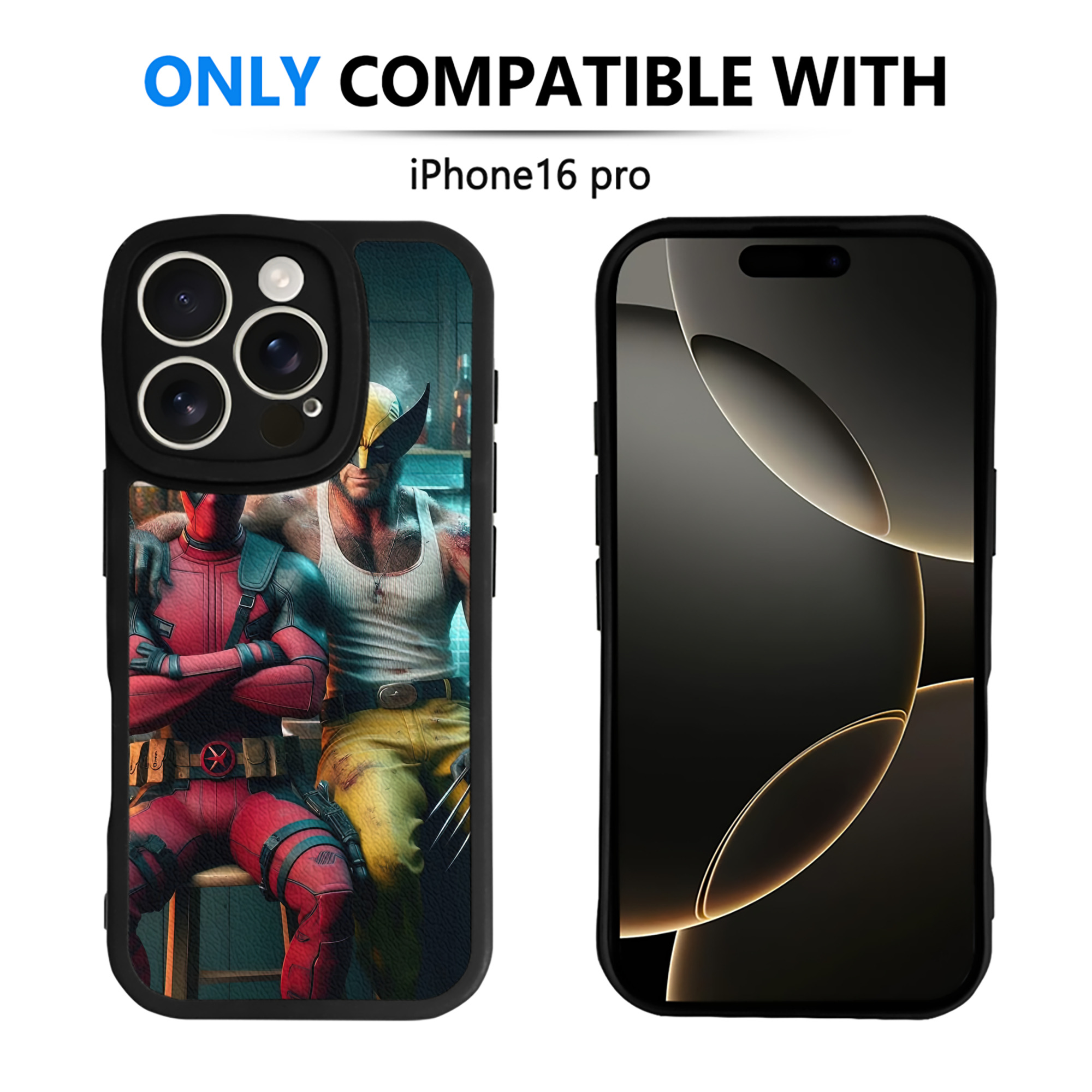 （画像用） Deadpool デッドプール 【iPhone 16シリーズ対応】シリコンスマホケース（レザー調） 材質：シリコン